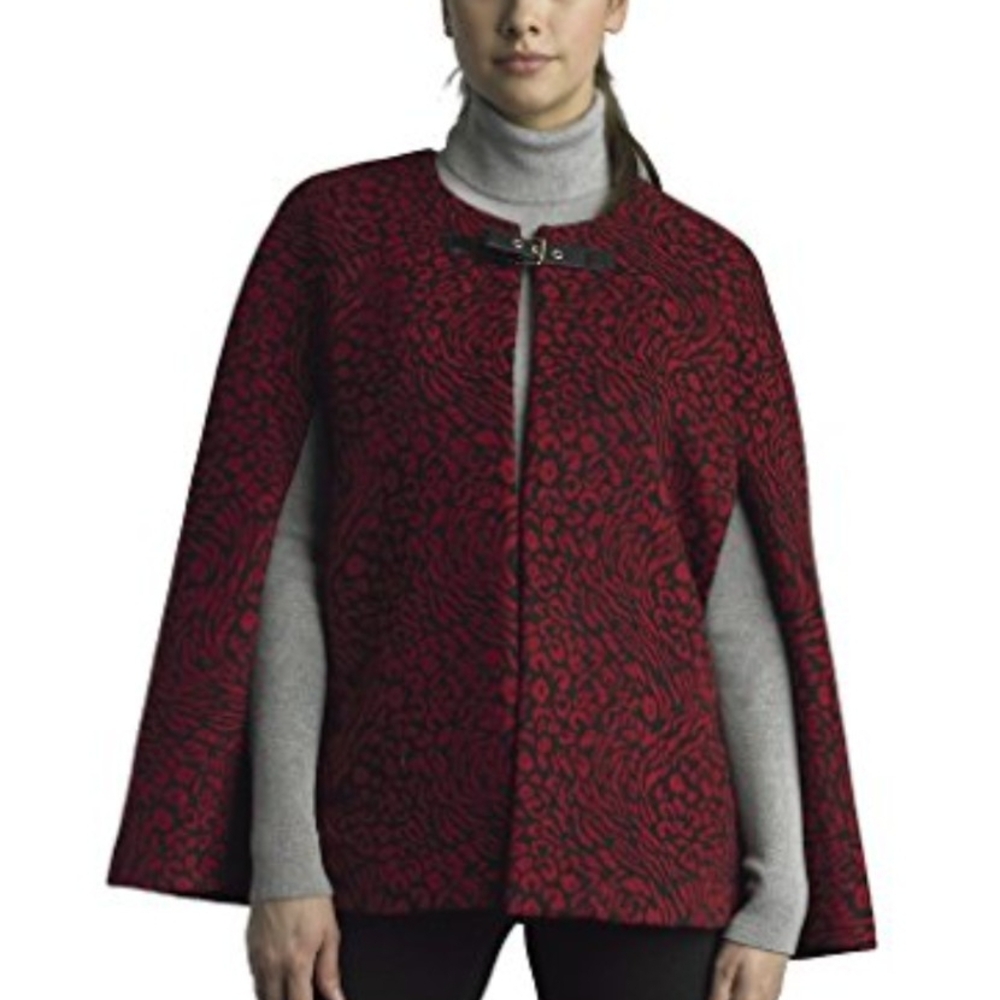 Focus 2000 Red and Black Patterned Coat